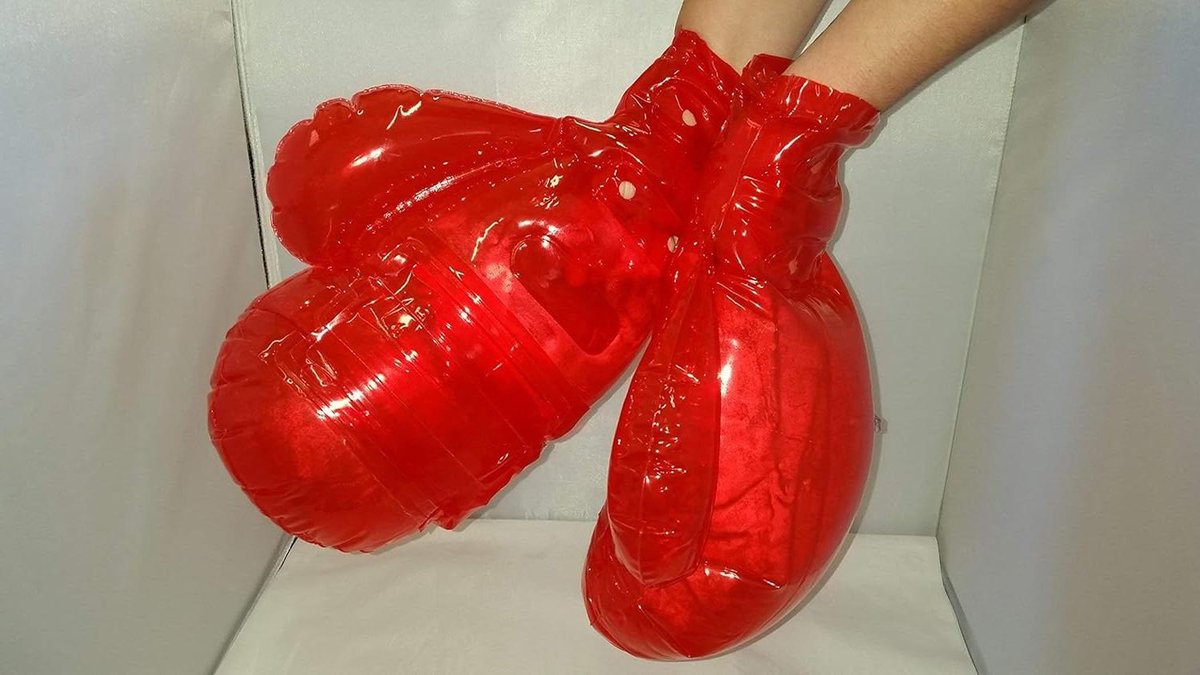 Opblaasbare Bokshandschoenen - Trainingshandschoenen Set - Vechtsport Training - Driemaal Verpakt - Standaard Maat - Rood