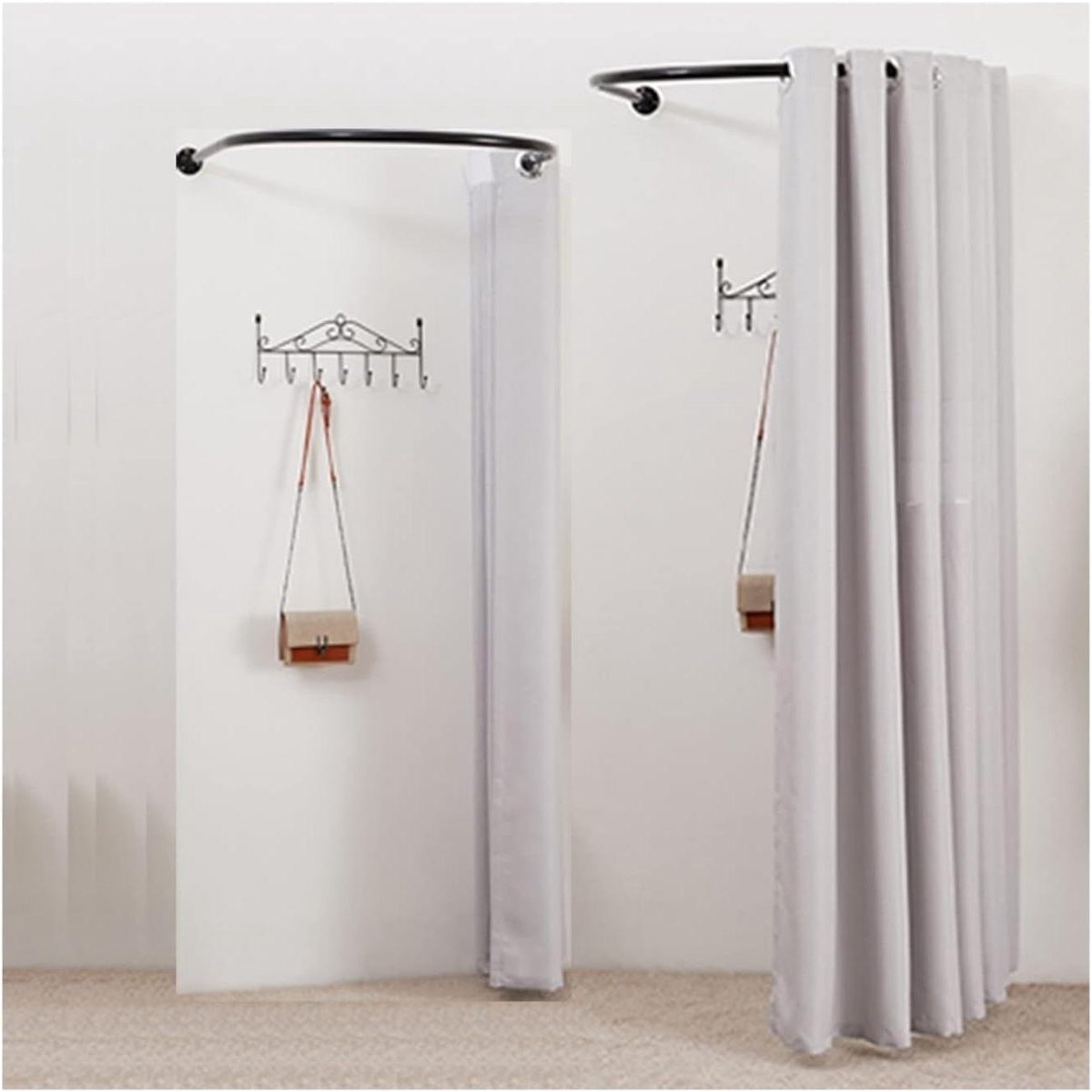 Paskamer Tent - Draagbare Kleedkamer - Privacy Creëren - Stevig Metalen Frame - 90cm Breed - Goudkleurig