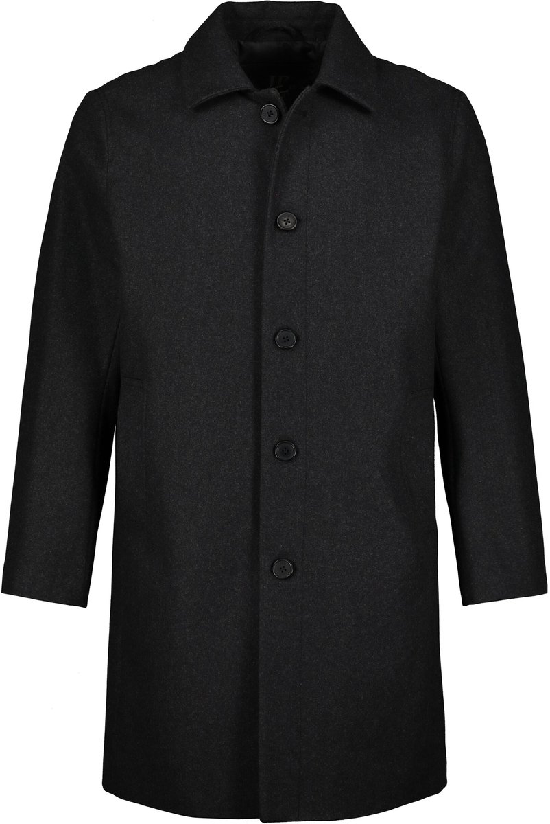 JP 1880 - Heren - Mantel van wolmix waterafstotend overhemdkraag - Antraciet - Maat 6XL
