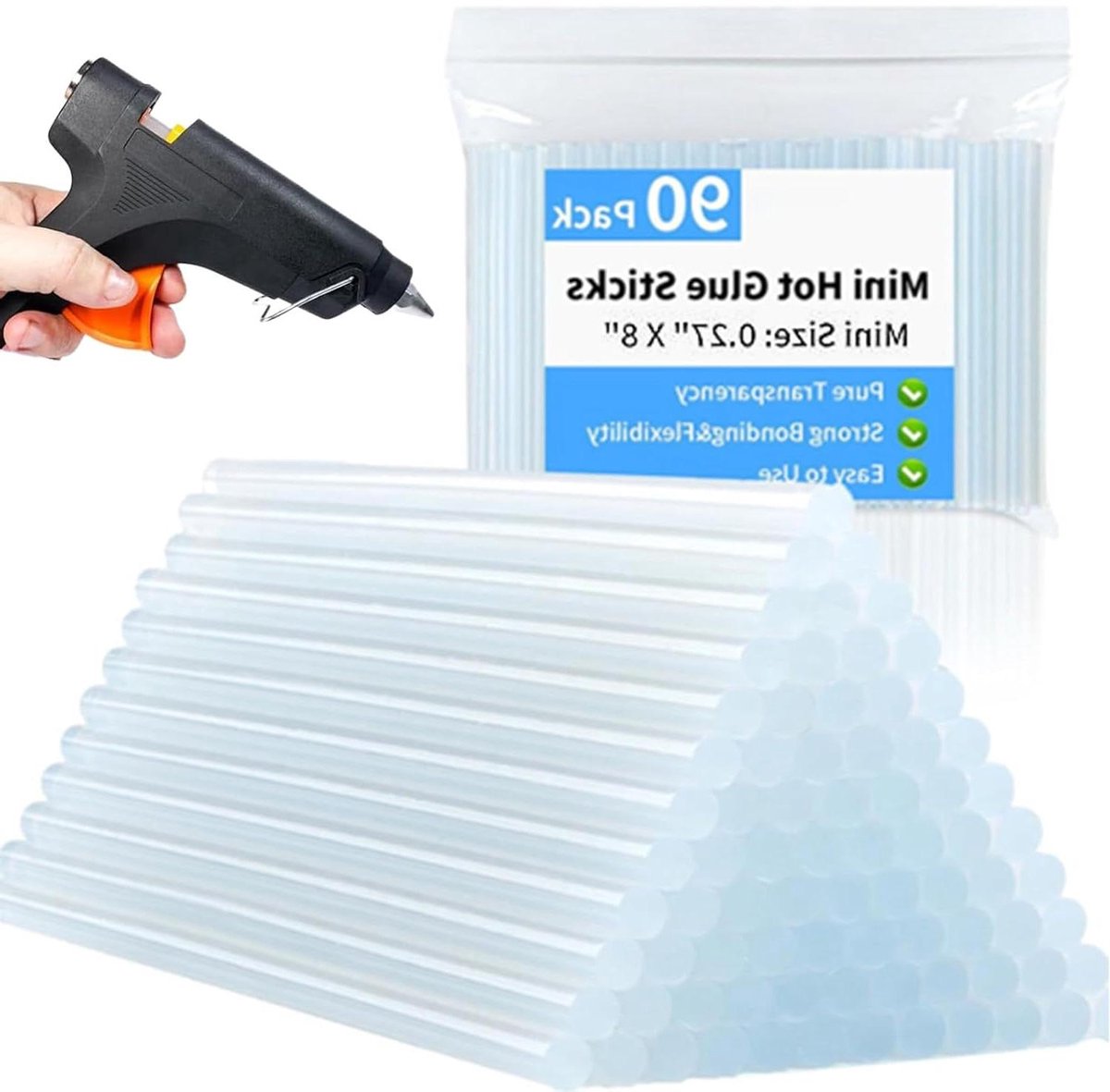 Miniatuur Lijmstiften - Knutsel lijm - Creatief knutselen - Extra sterke hechting - 90 stuks - Transparant