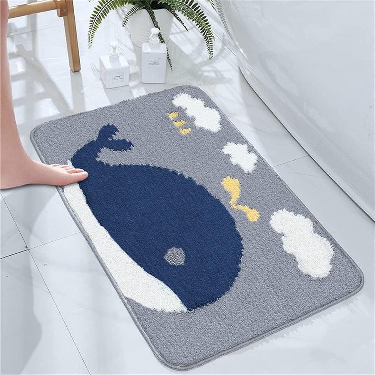 Binnendeurmat - Vloermat Tapijt - Vuil Vangen - Super Absorberend - 50 x 80 cm - Grijs