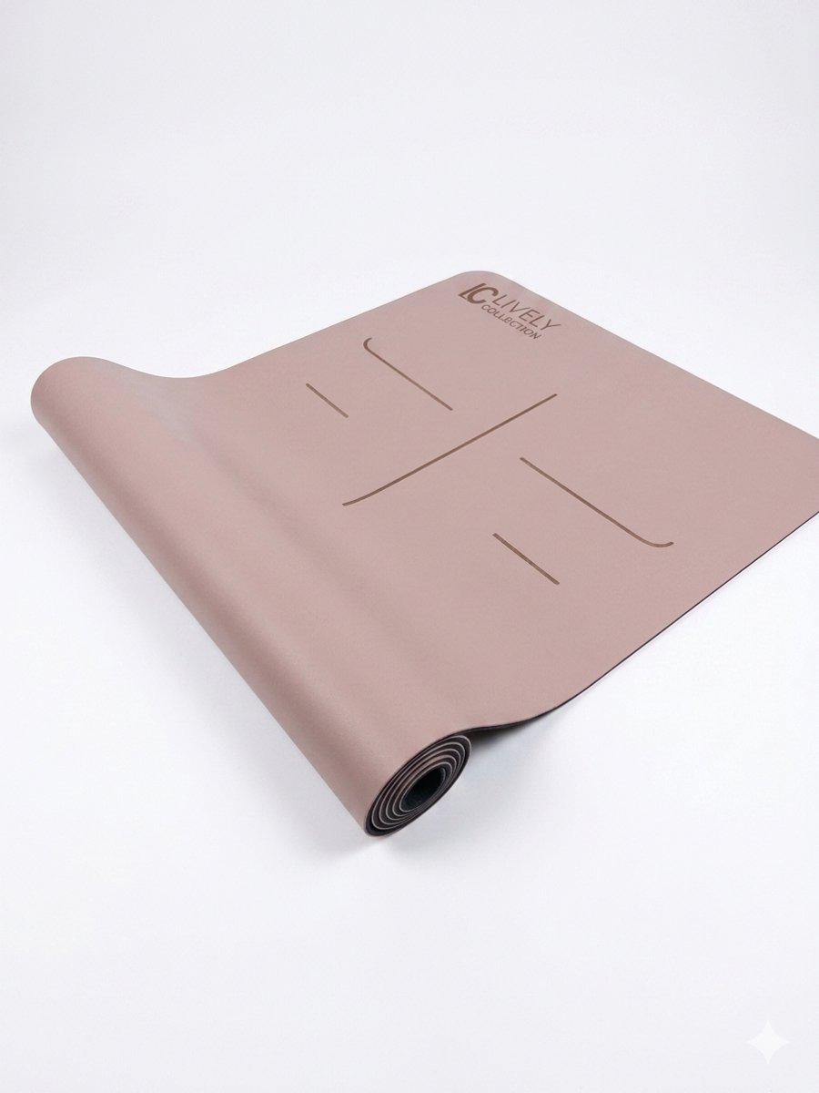 Yoga Mat Natuurlijk Rubber & PU – Antislip Yogamat 181x61 cm – 4mm – Ashtanga & Hot Yoga Mat – Premium Grip - light coffee