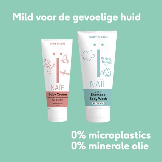 Naïf - Baby Crème - Voordeelset – Baby & Kids – Droge & Gevoelige Huid – Natuurlijke Ingrediënten – 2x75ml