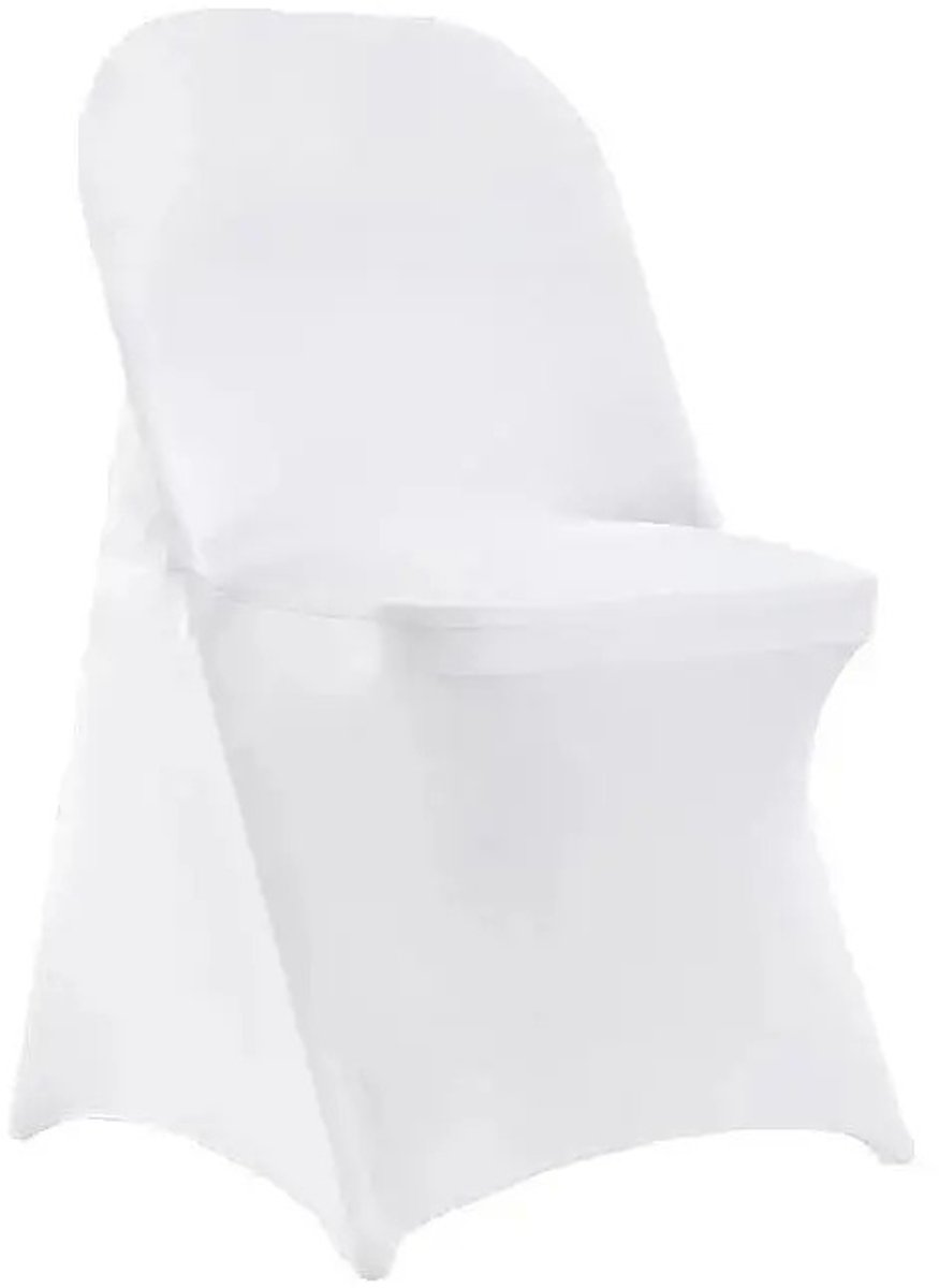 Cherrys Finds - 30 Stuks Stoelhoezen - Rekbare Stoelhoezen - Stoelhoezen stretch - Stoelbekleding - Stoelovertrek - Wit