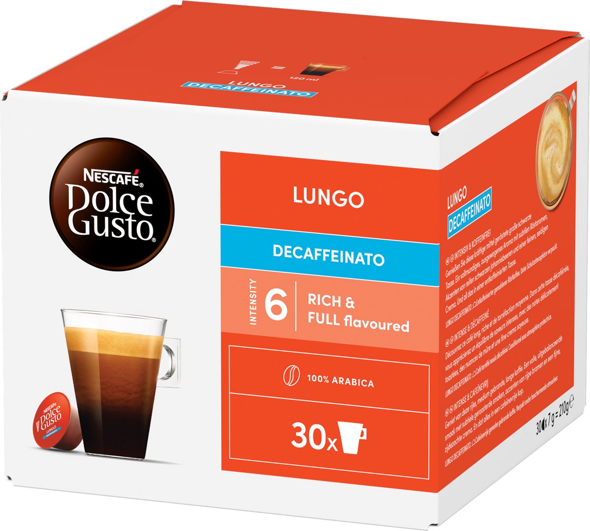 Nescafé Dolce Gusto capsules Lungo Decaffeinato - 90 koffiecups voor 90 koppen koffie thumbnail 4