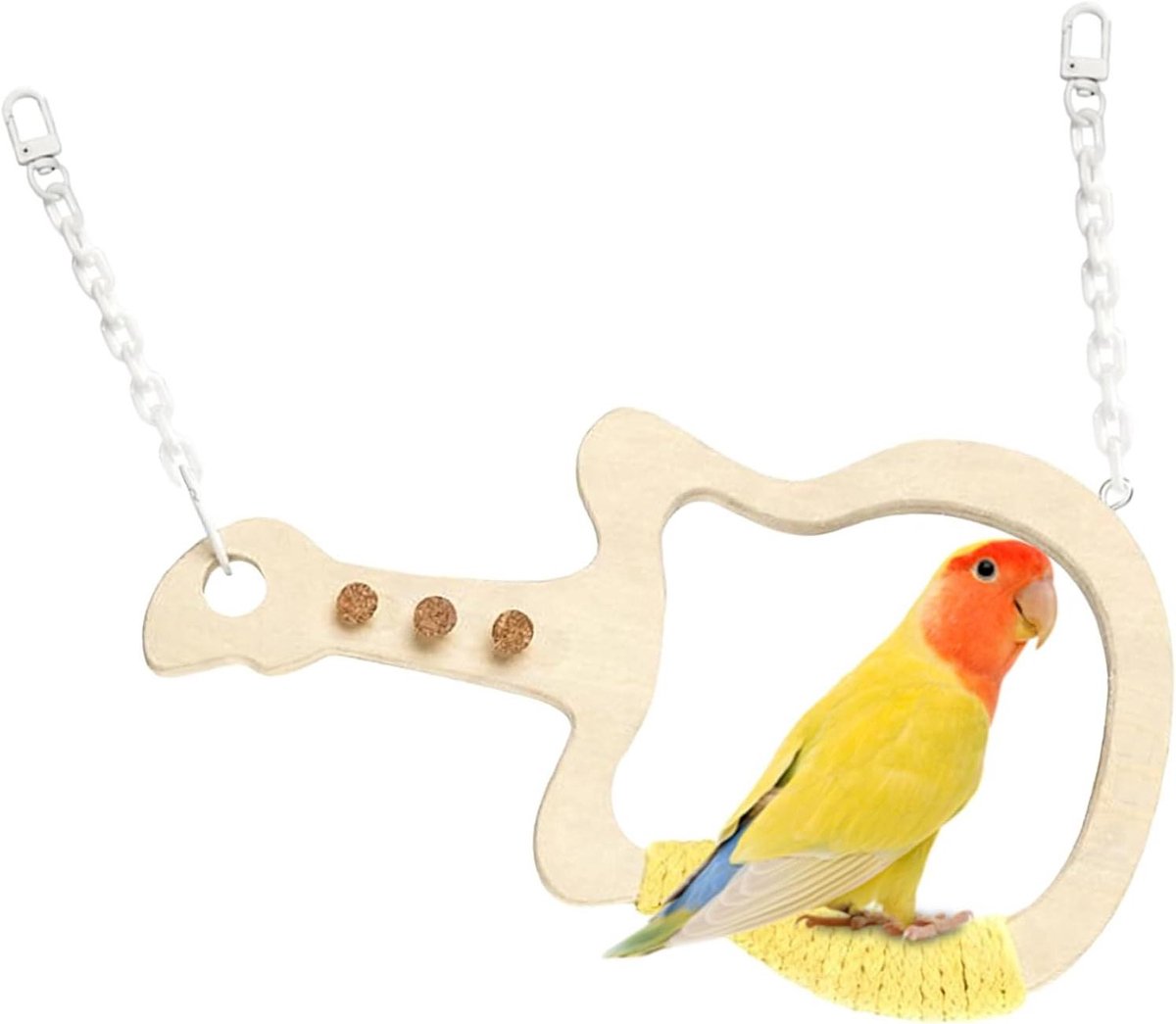 Vogel Zitstok Schommel - Vogel Speelgoed - Vogel Training - Natuurlijk Hout - 25x14cm - Niet gespecificeerd