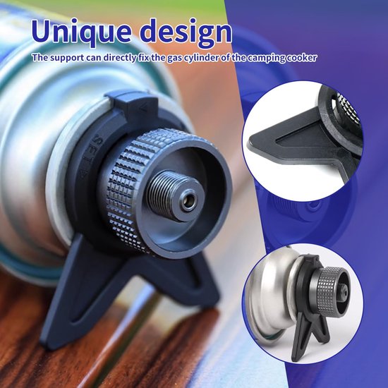 Gasflesadapter met standaard, gaspatroon adapter voor campingkooktoestel, gemakkelijk te dragen, 1 stuks. — afbeelding 2