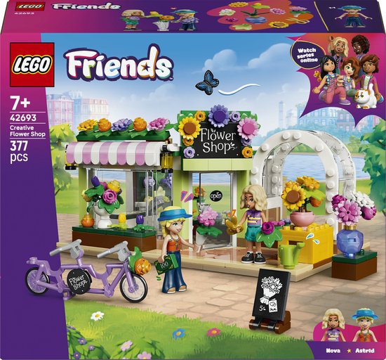 LEGO® Friends Creatieve Bloemenwinkel - Bouwset voor Kinderen Vanaf 7 Jaar - Speelgoedwinkel met 2 Minipoppetjes, Displays en Boeketten - Leuke Cadeautip voor Meisjes en Jongens - 42693