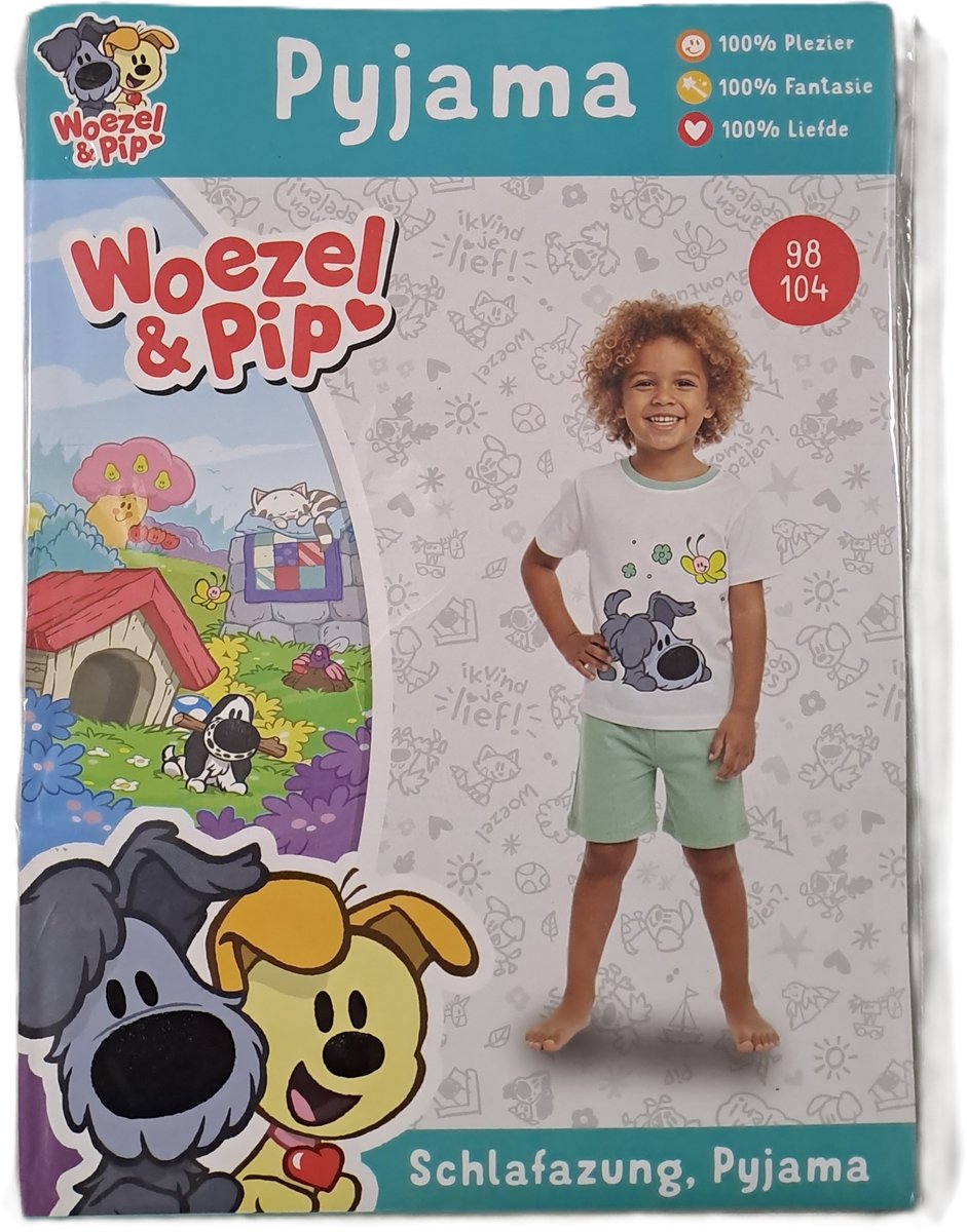 Woezel en Pip Pyjama Groen Maat 98-104