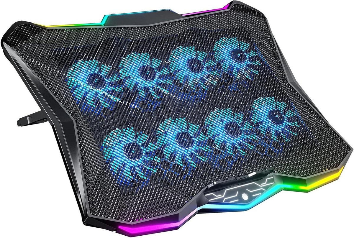 Laptop Koelpad - Laptop Ventilator - Gaming Prestaties - 8 Verstelbare Ventilatoren - 173 inch - Zwart