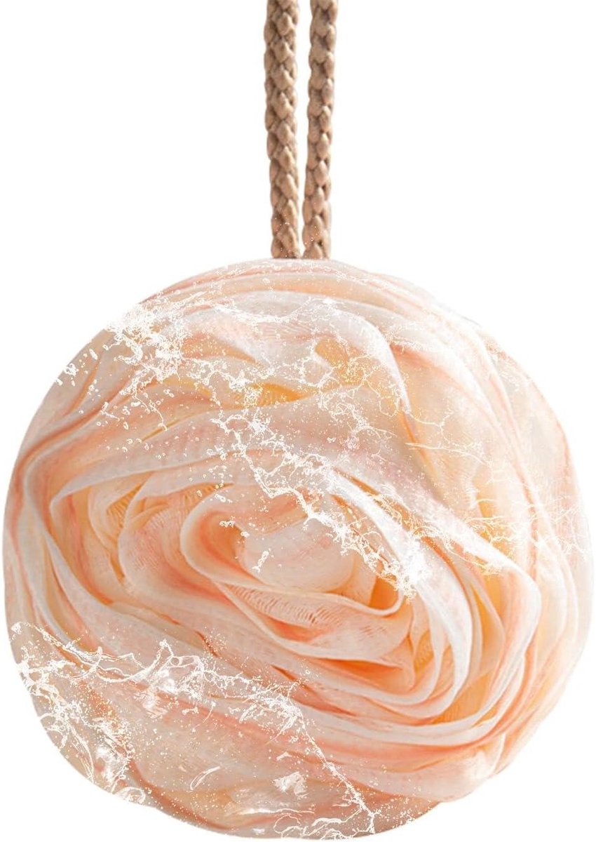 Douchespons - Badbal Lichaamsspons - Huid reinigen - Zacht schuimend - 13 x 8 cm - Roze