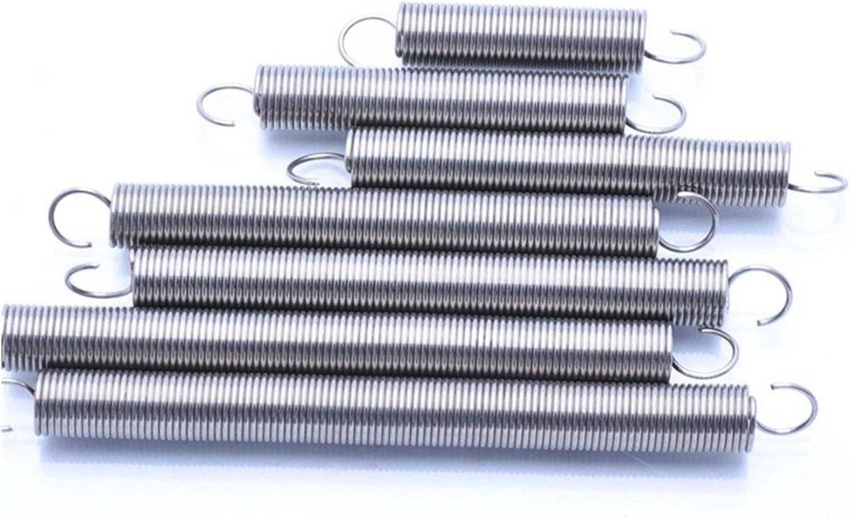 Metalen Trekveer - Verlengveer Spoelveer - Reparatie en Onderhoud - Roestvrij Staal 304 - 1.5mm x 10mm x 200mm - Zilverkleurig