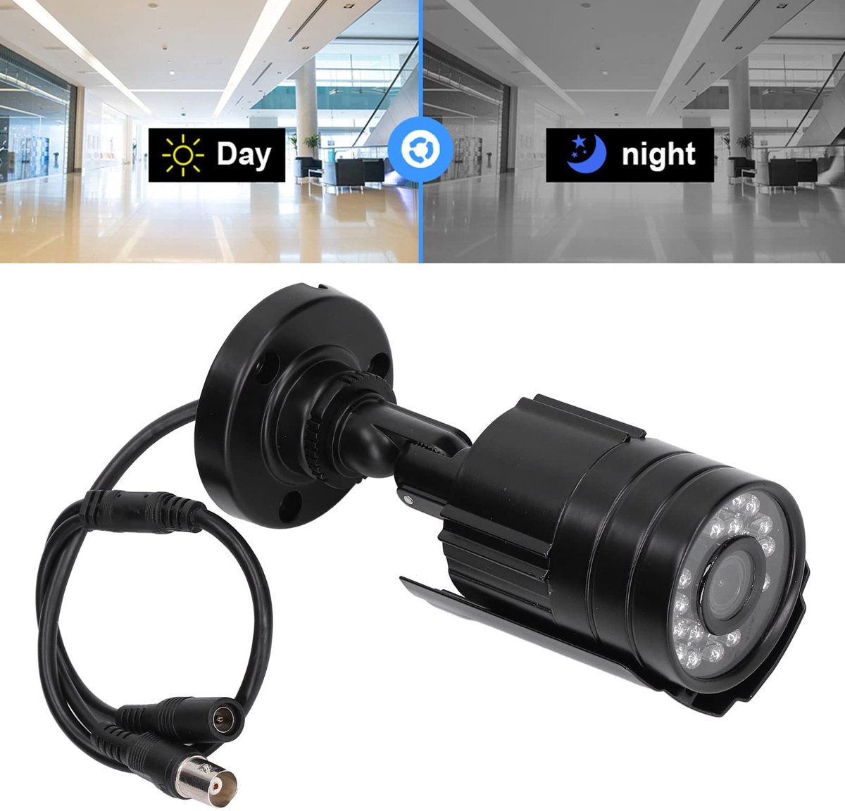 aladdien - Analoge CCTV-camera - Waterdichte beveiligingscamera met nachtzicht - 2 MP - Voor binnen en buiten - IP66 - Helder beeld