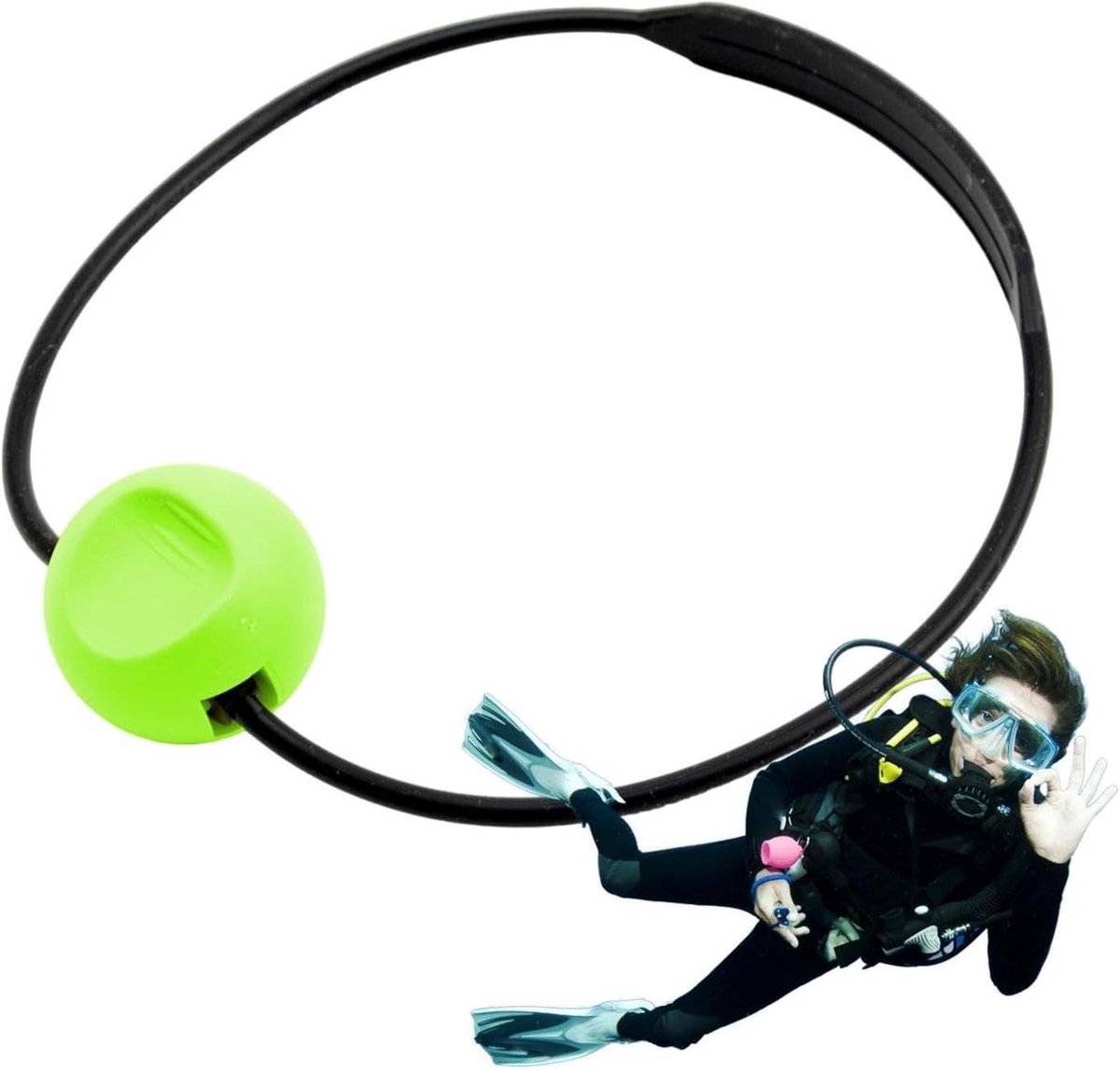 Onderwatersignaalapparaat - Duikbal Tank Banger - Onderwater Communicatie - Flexibel Ontwerp - 18 centimeter - Groen