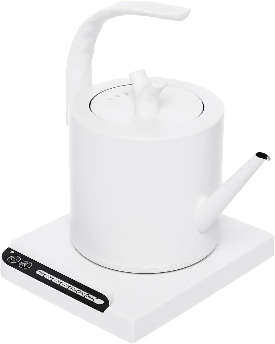 Elektrische Waterkoker - Temperatuurregeling Waterkoker - Thee en Koffie Zetten - Instelbare Temperatuur - 1 Liter - Wit