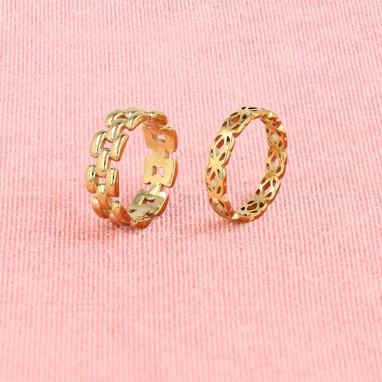My Bendel - Bague Fleurs en or - Bague Fleurs en or - Avec emballage cadeau luxueux