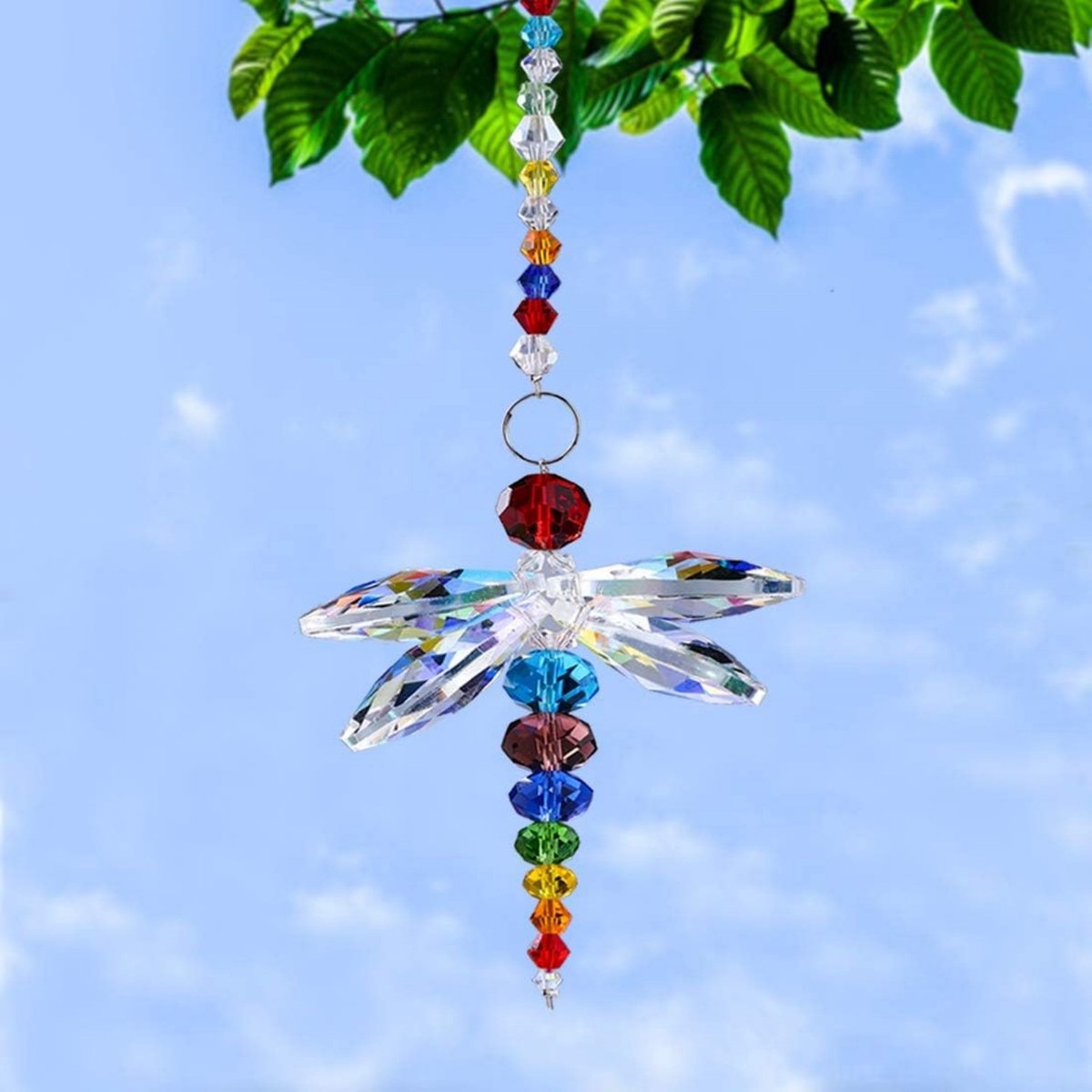 Libelle Suncatcher Raamhanger – Glas Regenboog Prisma Raamdecoratie – Decoratieve Hanger voor Raam – 9,5 x 1,2 cm