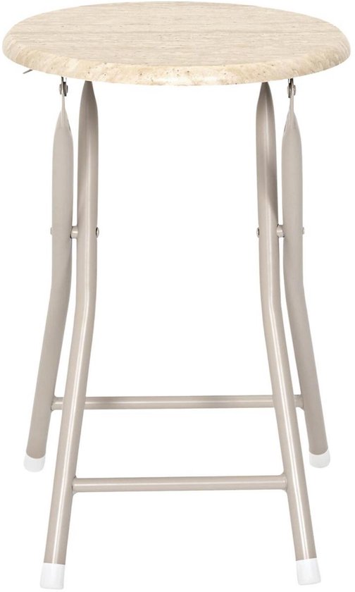 Home Deco Factory Bijzettafel camping - hout/metaal - D30 x H45 cm - opvouwbaar/inklapbaar van Home — afbeelding 5