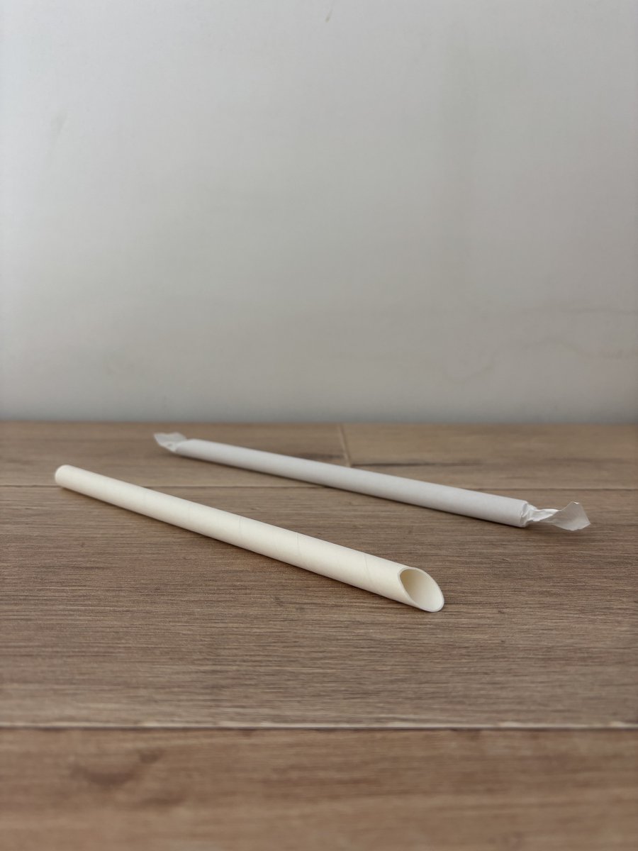 ATXANC papieren rietjes - wit - 6x231mm - dispenserbox à 100 stuks