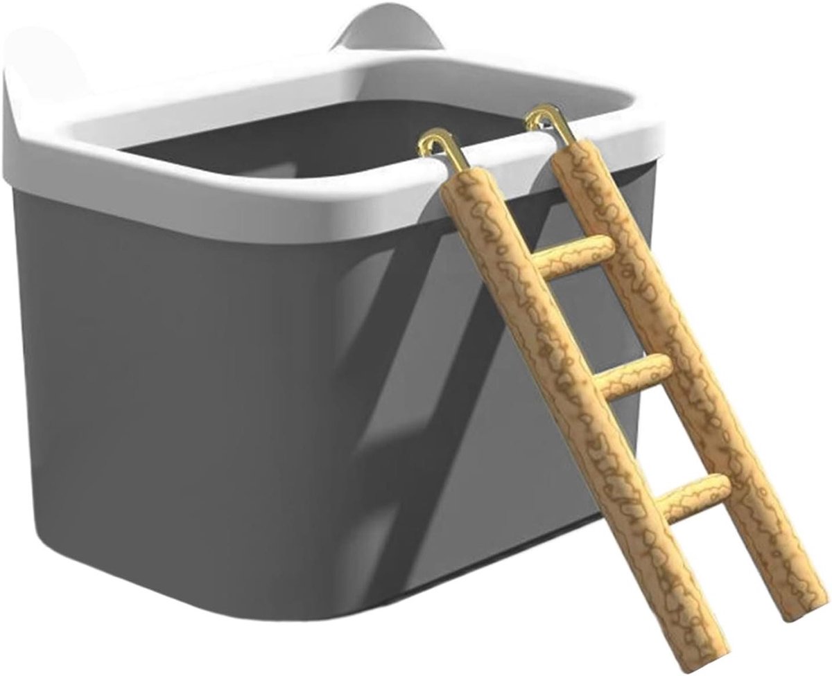 Hamster Zandbad Container - Chinchilla Stofbad Bak - Huisdier Verzorging - Afneembare Ladder - 155 x 125 x 11 cm