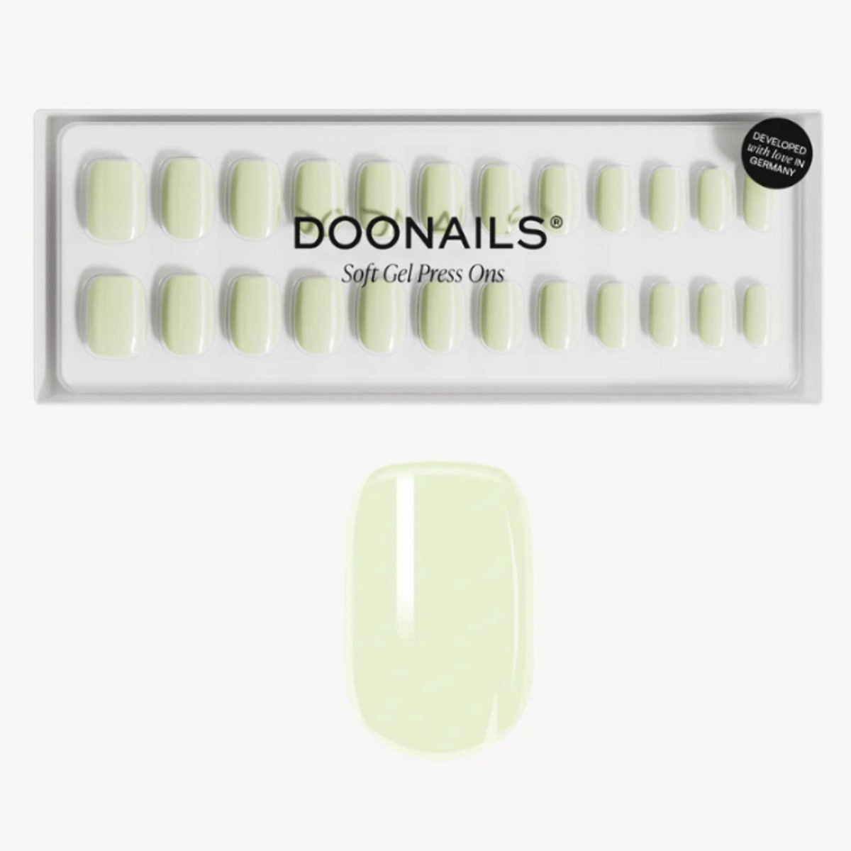 Doonails - Soft Gel Press Ons - Pistachio Short Square