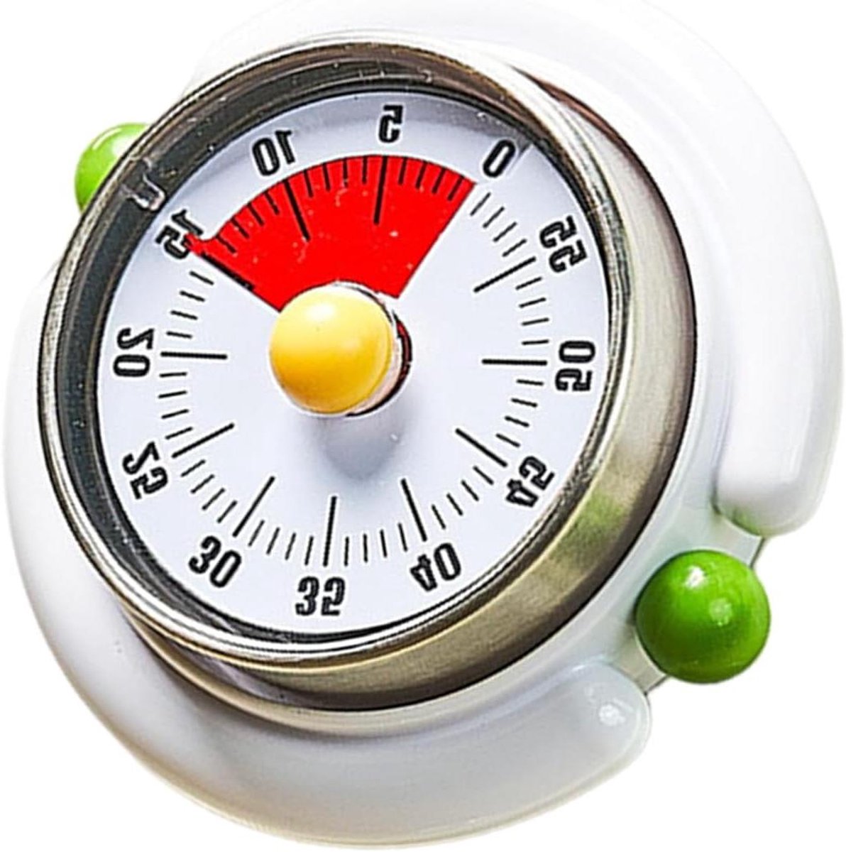 Visuele Timer - Kindertimer Kookwekker - Tijd Beheren - Stil Mechanisch - 90x45x90 mm - Wit