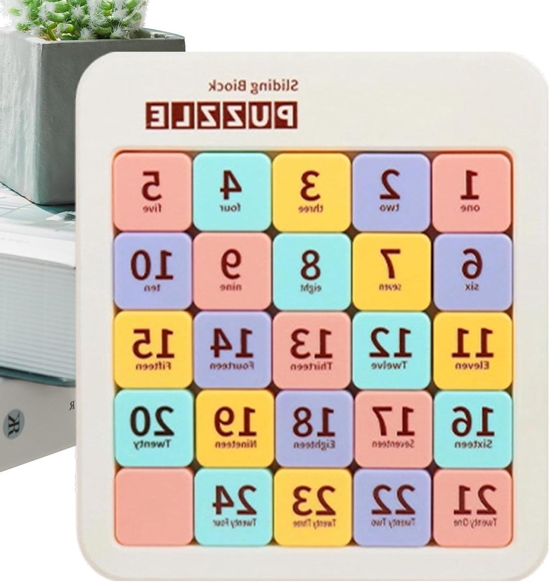 Schuifpuzzel Cijfers - Hersenkraker Puzzel - Cognitieve Vaardigheden Trainen - Magnetische Sluiting - 19.6 x 17.4 cm - Niet gespecificeerd