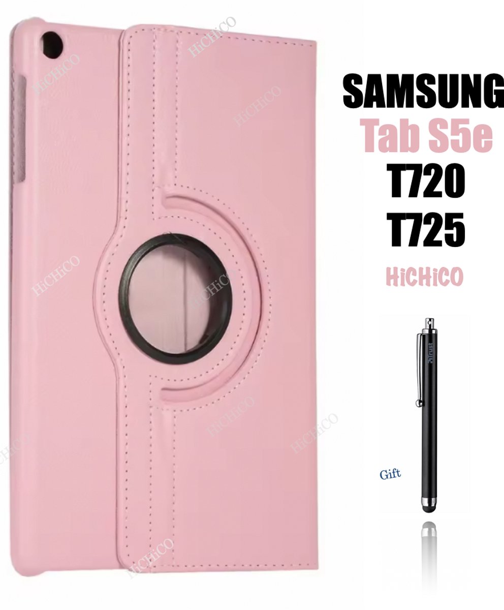 HiCHiCO® Tablet Hoes Geschikt voor Samsung Galaxy Tab T720 Hoesje Donkerblauw - Galaxy Tab T725 Hoesje - Galaxy Tab S5e Hoes - 360° draaistand Met Stylus Pen