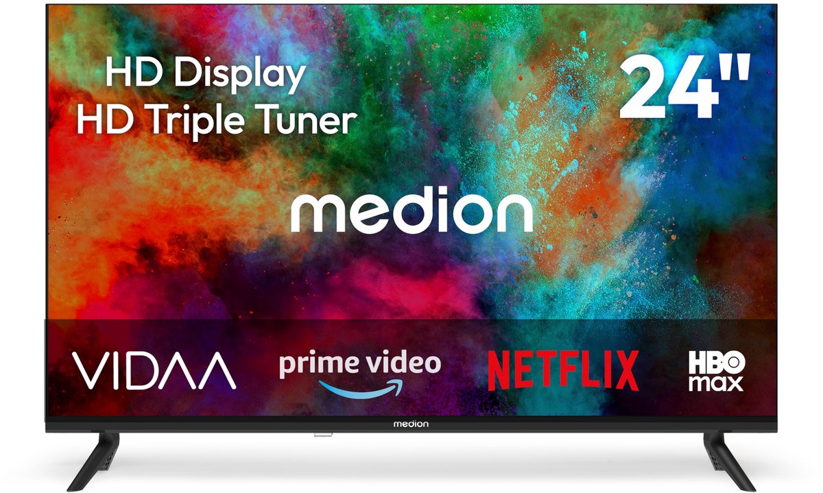 MEDION 59,8 cm (24 inch) HD-televisie (VIDAA, Smart TV, Prime Video, PVR, HD-triple-tuner, MD 824102)