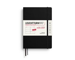 Leuchtturm1917 - Agenda - 18 maanden - 2026/2027 - Weekly Planner - Harde kaft - Zwart - A5 formaat - Medium