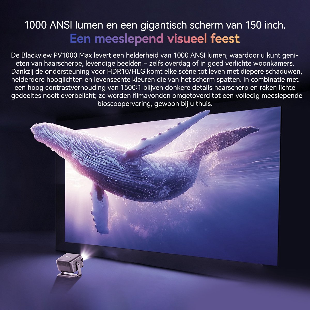 Blackview PV1000 Max - 1080P projector met autofocus thumbnail 7