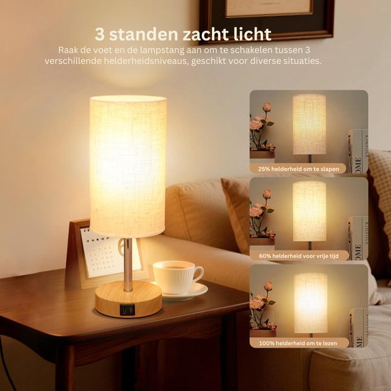 HEZIVO® Bedlampjes Hoofdbord - Leeslamp voor in Bed - Nachtlampje Slaapkamer - Lamp op Nachtkastje - Met USB-C Poort - Set van 2 van Merkloos — afbeelding 4