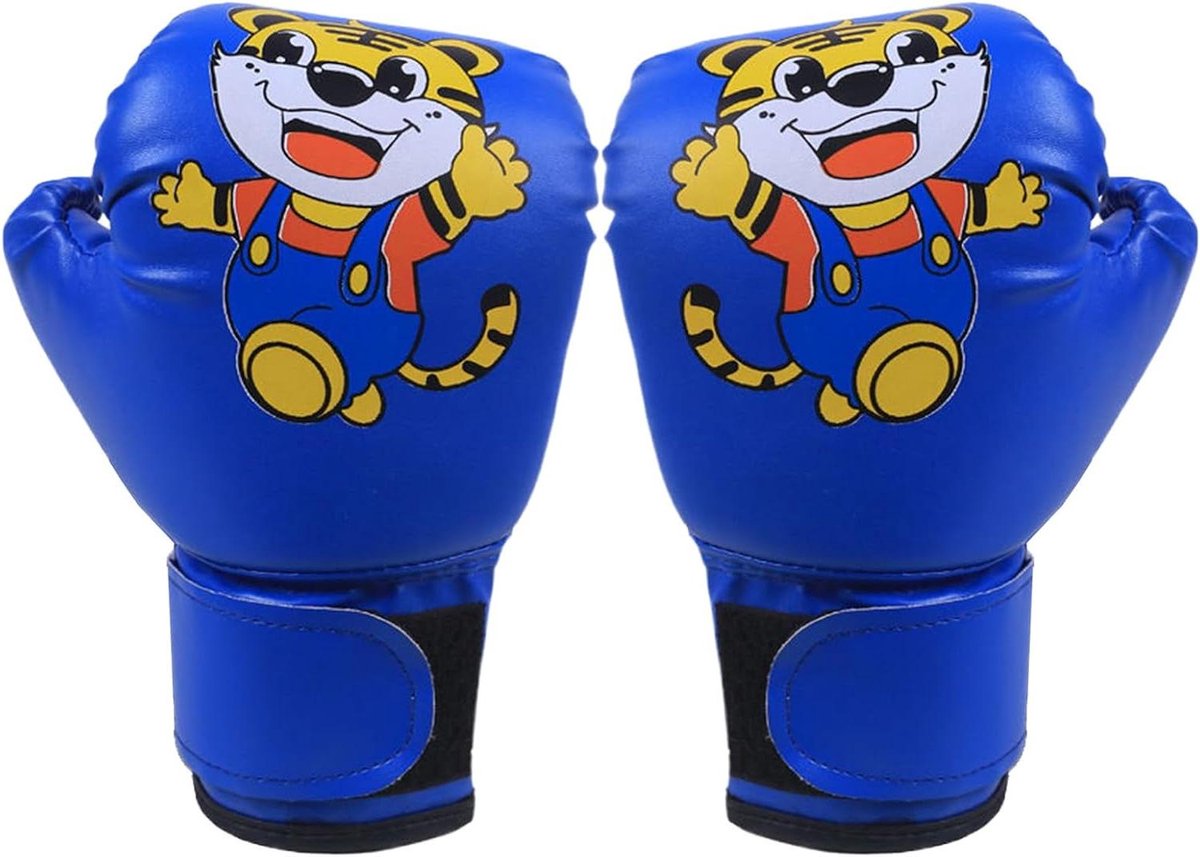Junior Bokshandschoenen - Kinderhandschoenen Boksen - Sport Beoefenen - Ergonomisch Ontwerp - 17x25cm - Blauw