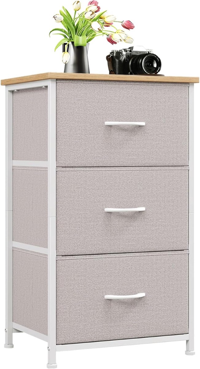 SNJY® Ladenkastje - Ladeblok - Ladekast - Nachtkastje - 3 Laden - 30D x 42B x 71,5H cm - Grijs
