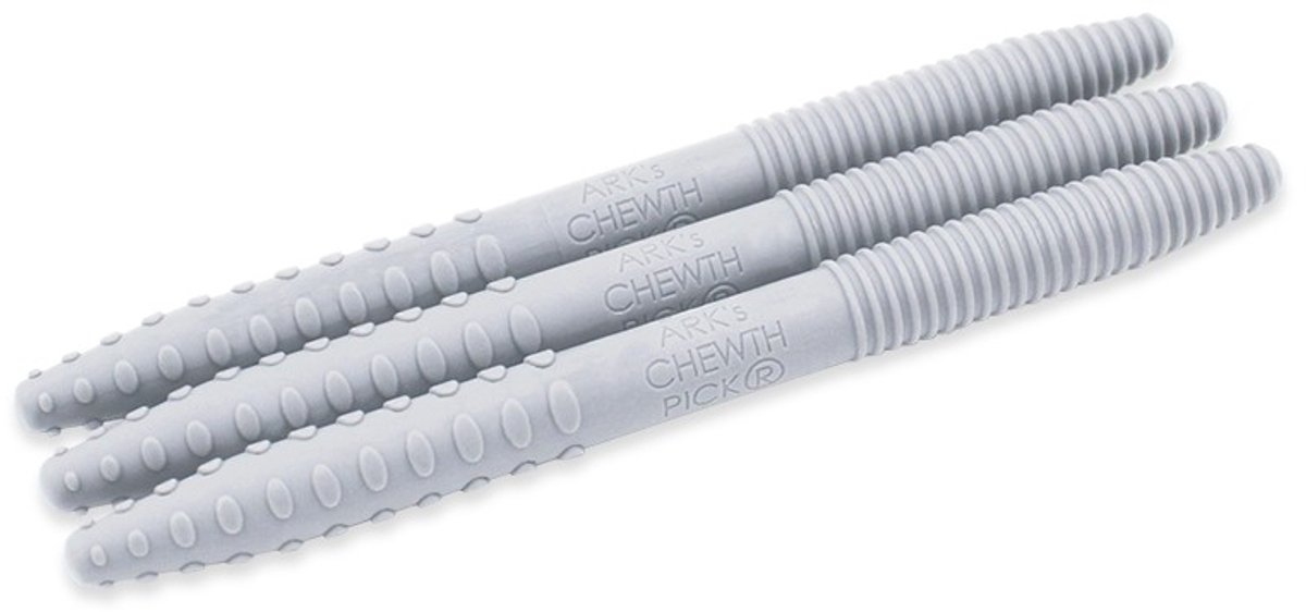 ARK Therapeutic kauwspeelgoed Chewth Pick sensorisch, set van 3, lichtgrijs.