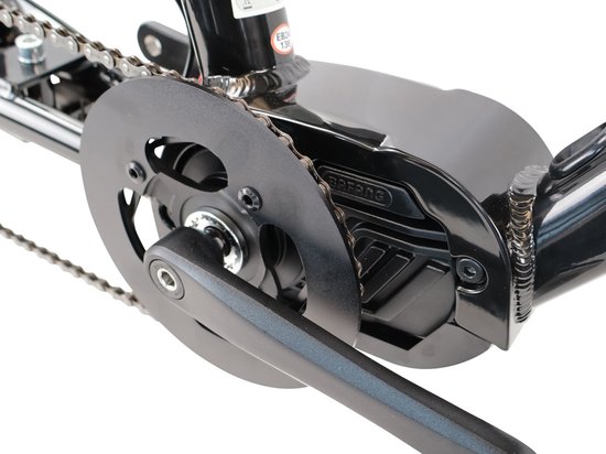 Zwart crankstel en Bafang middenmotor.