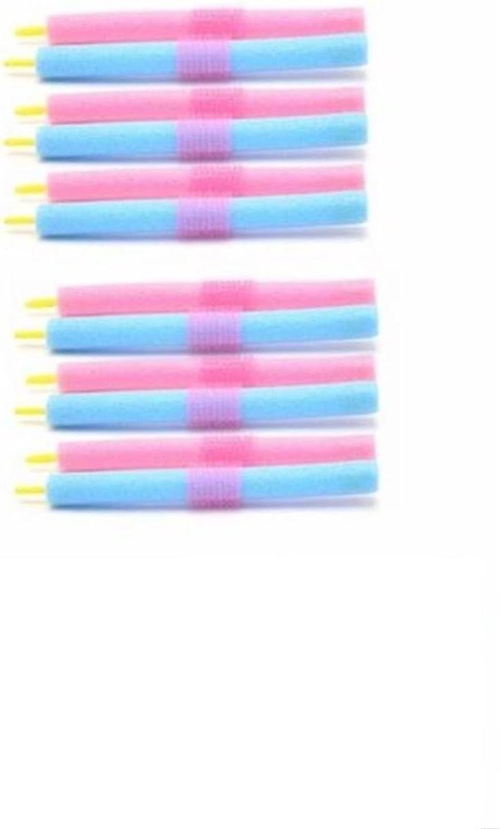 Haarkrullerset - Foam Papillotten Krullen - Haar Stylen - Zonder Hitte - 12 stuks - Blauw