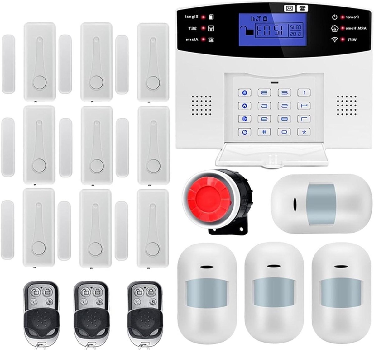 Draadloos Alarmsysteem - Smart Home Beveiliging - Huis Beveiligen - Ingebouwde Back-up Batterij - 100dB Sirene - Wit