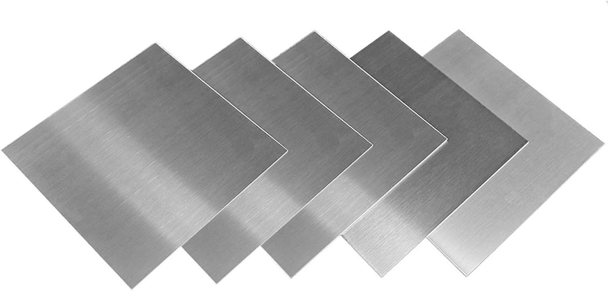 Roestvrijstalen Platen - Metalen Vellen - Doe-het-zelf Projecten - 304 Kwaliteit Staal - 5 Stuks 0.3mm - Zilverkleurig