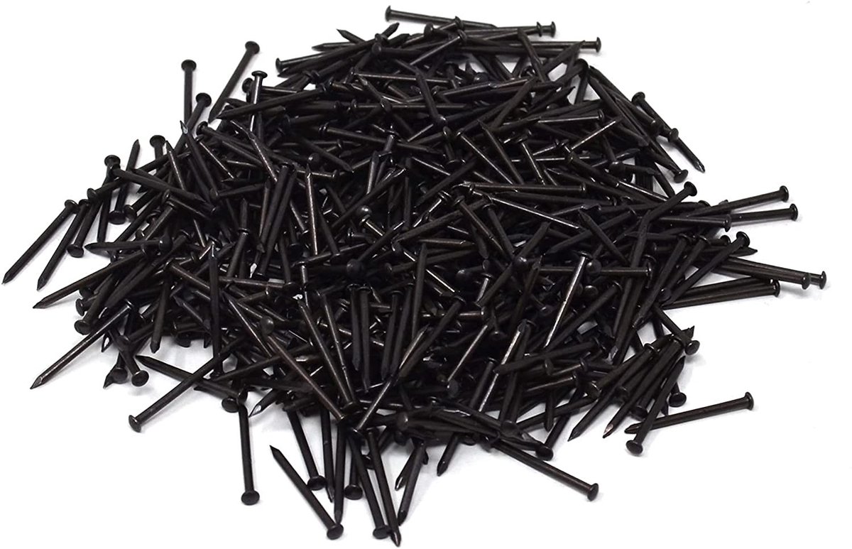 aladdien - Snoerstiften - Spijkers voor bevestiging - Messing - Ideaal voor spanwerkzaamheden - 1,0 x 13 mm - Inhoud 500 stuks
