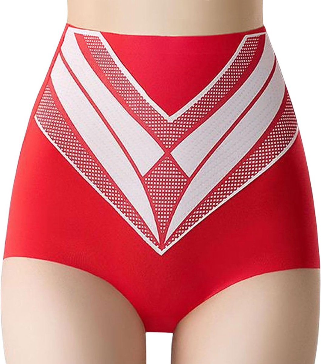Titanium Shaping Shorts voor Vrouwen, Medische Buikcontrole, Hoge Taille Yoga Ondergoed, Rood, M, Ideaal voor Comfort en Ondersteuning