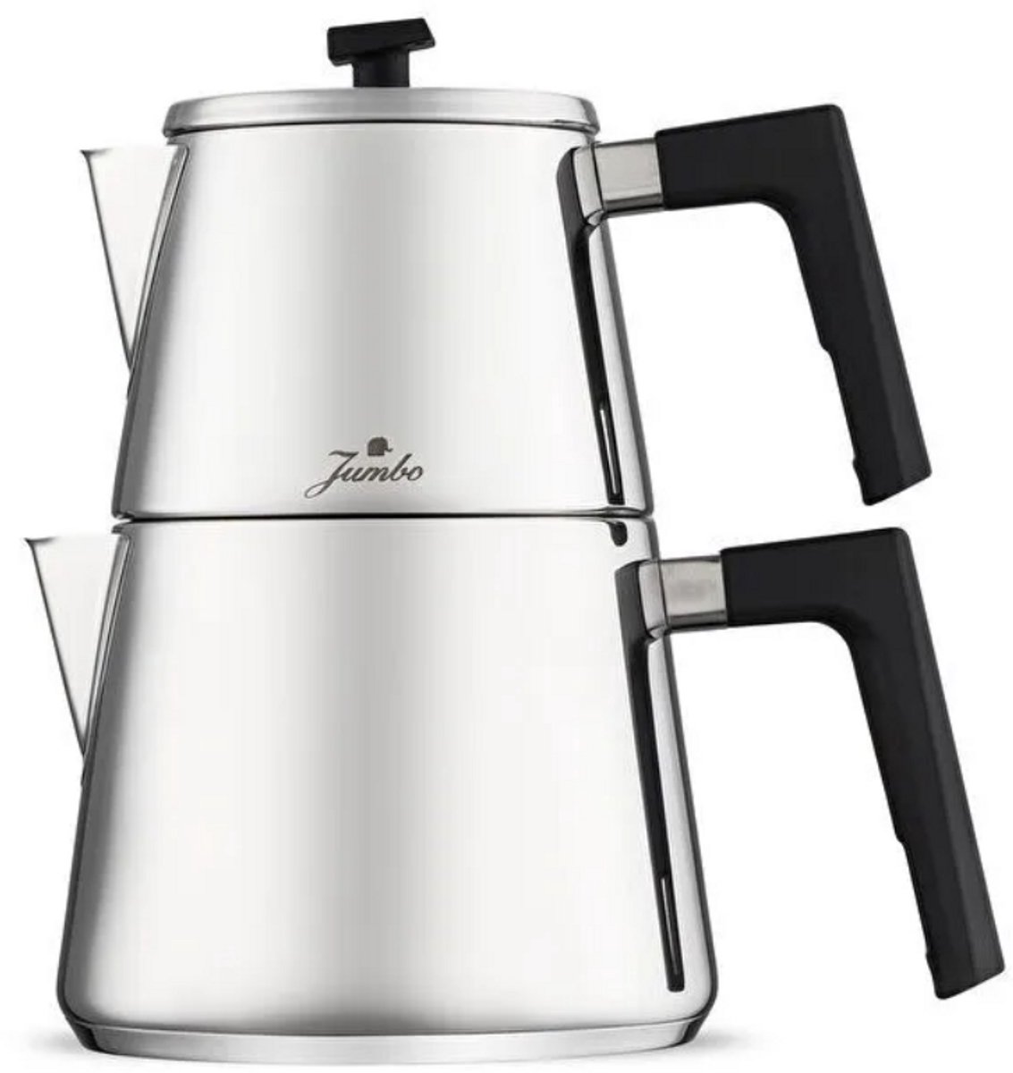Jumbo Dynamic Steel Theepot RVS - 2-delig - Inductie - 1L + 1,9L - Turkse Theeketel