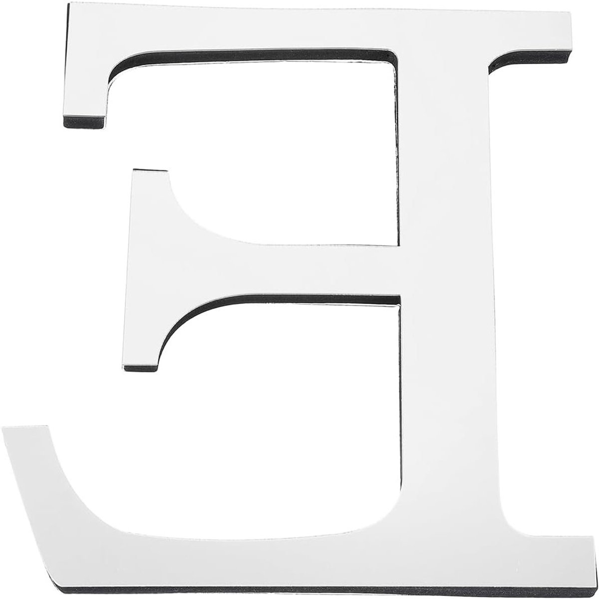 3D Acryl Spiegel Wandstickers Letter E - Zelfklevende Decoratie voor Thuis, Creatieve DIY