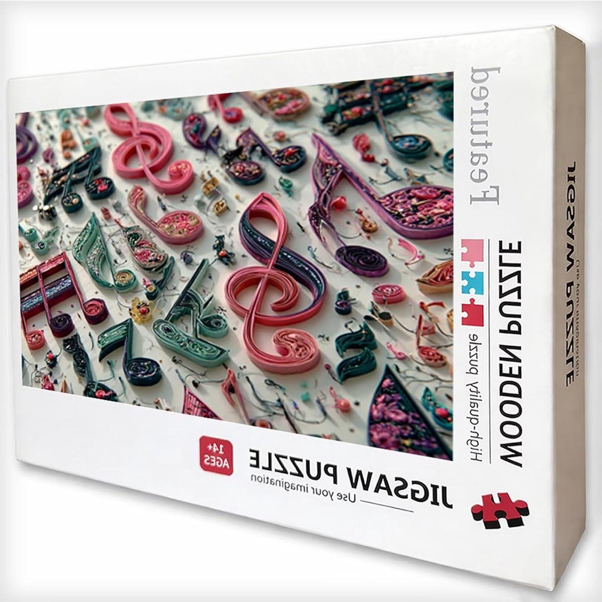 Muziekpuzzel 2000 stukjes - Houten puzzel volwassenen - Creatieve hobby - Achterkant met letters - 99 x 70 cm - Kleurrijk