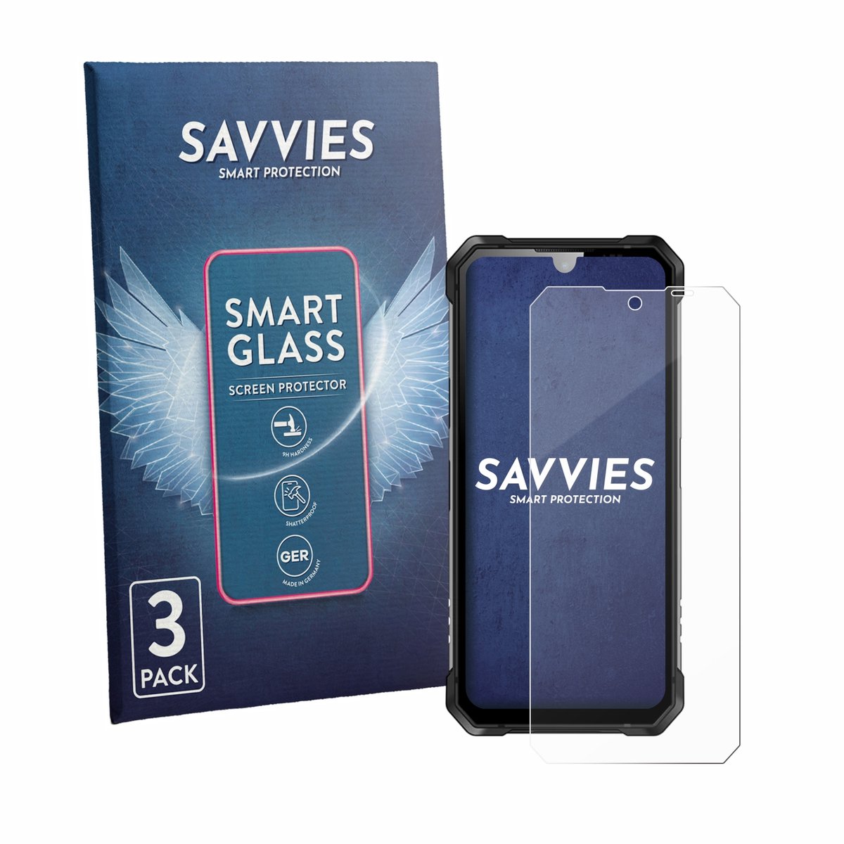 3 Stuks Savvies Screenprotector - geschikt voor Lagenio Rhino 1 Pro - beschermfolie glas transparant
