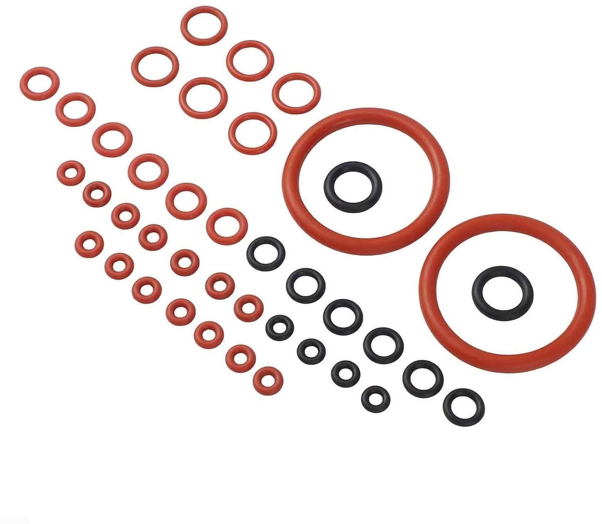 Afdichtingsringen O-ring Onderhoudsset Rubberen ringen Koffiemachine Reparatie 40 Stuks Maten Standaard Maten Zwart Rood
