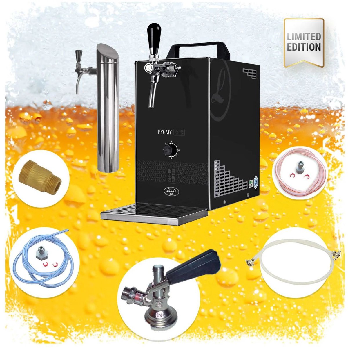 Ondertoog biertapinstallatie PYGMY 25/K Ltd Ed. 35L/h Droogkoeler Rvs