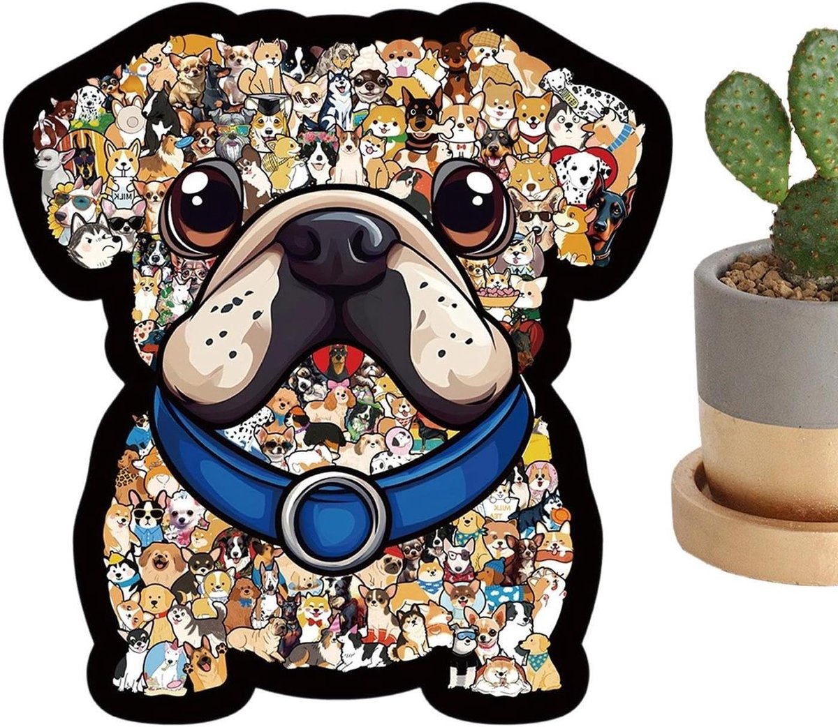 Houten Honden Puzzel - Dierenpuzzel Hout - Cognitieve Stimulatie - Vervaagbestendig Ontwerp - 160 Stuks - Meerdere Kleuren