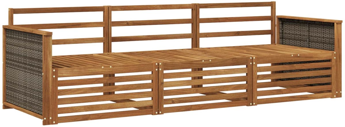 vidaXL Buiten - bank - set - 3 - st - Naturel - Massief - Acacia - Hout