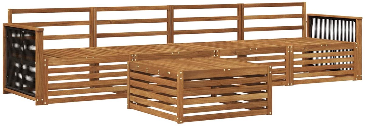 vidaXL Buiten - bank - set - 5 - st - 4-zits - Naturel - Massief - Acacia - Hout